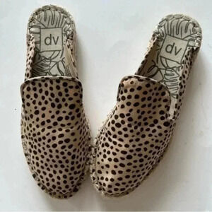 DV Dolce Vita Elaine Leopard Espadrille Slip on Mule size 7